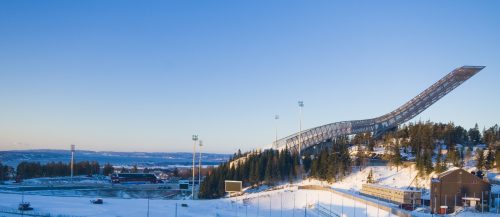 New Holmenkollen ski jump in Oslo Norway